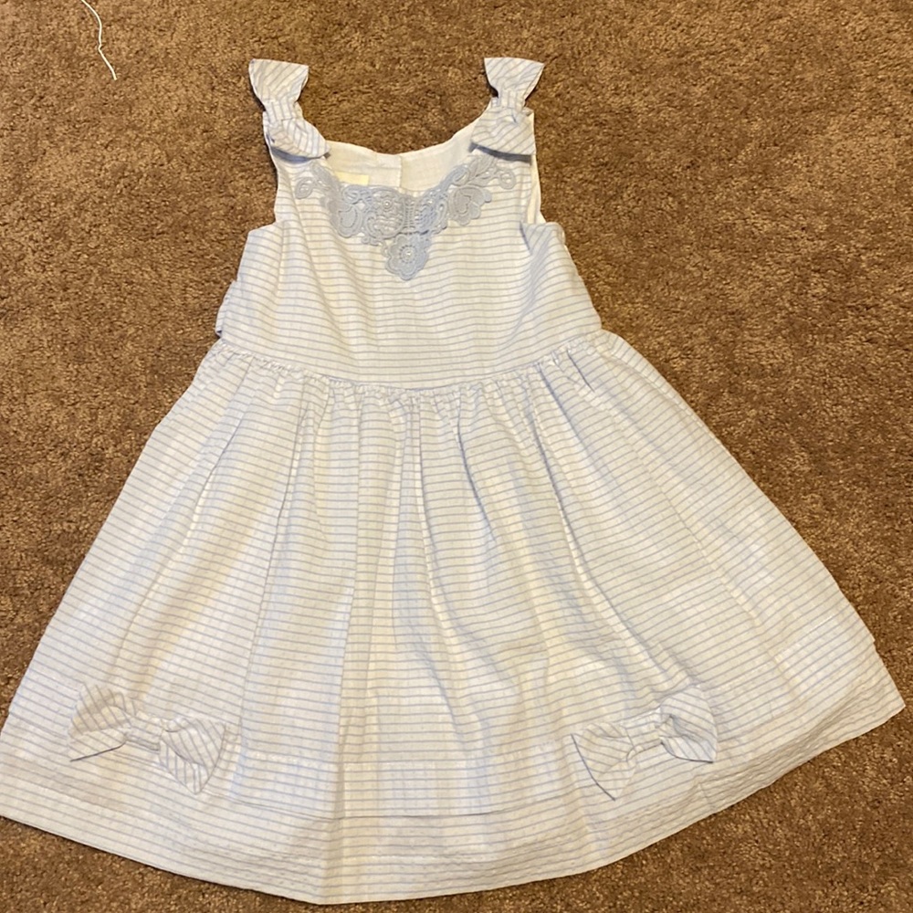 Pippa & Julie Blue and white little girls dress size 5